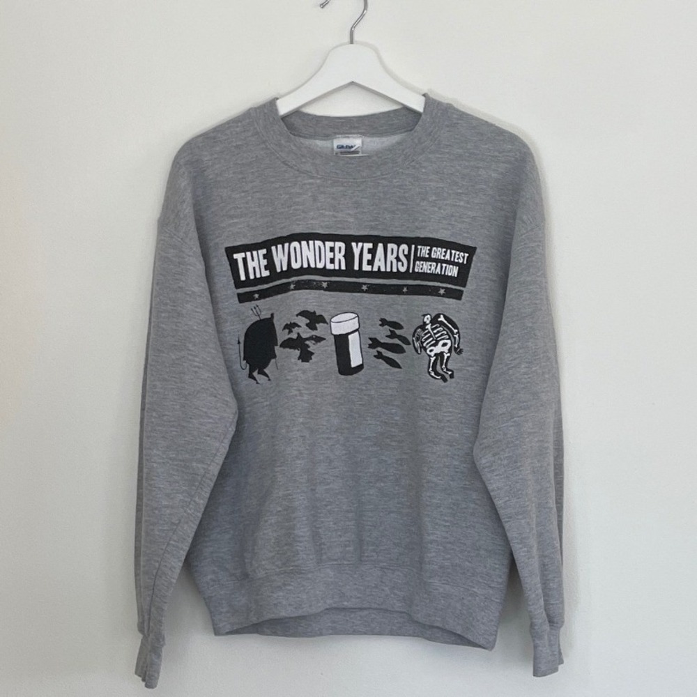 The Wonder Years The Greatest‎ Generation Band Sweatshirt Gray Gildan Medium VTG